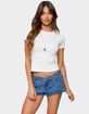EDIKTED Nikkey Semi Sheer Tee image number 1