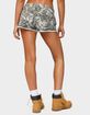 EDIKTED Joyce Camo Low Rise Denim Shorts image number 3