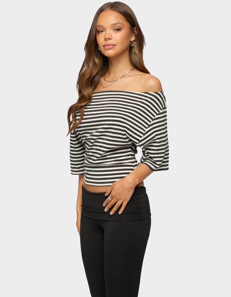 EDIKTED Jadan Striped Off Shoulder Top image number 1