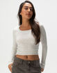 RSQ Pointelle Scallop Womens Pullover Sweater image number 1
