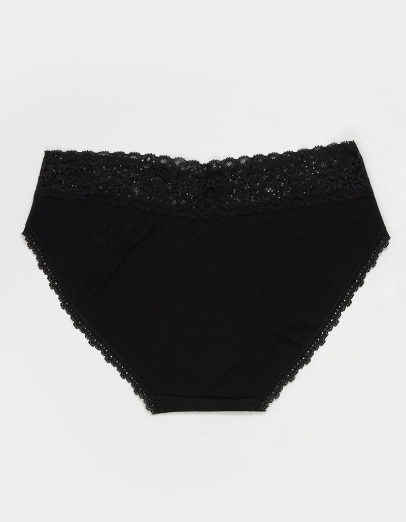 FULL TILT Stretch Cotton Lace Trim Hipster Panties image number 1