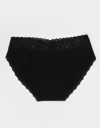 FULL TILT Stretch Cotton Lace Trim Hipster Panties Alternative Image
