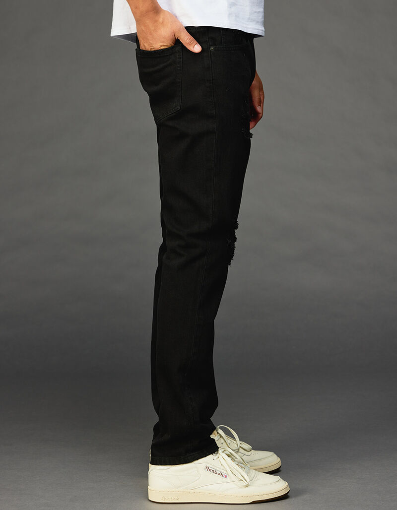 RSQ Mens Slim Destroyed Black Jeans BLKDS MD1118