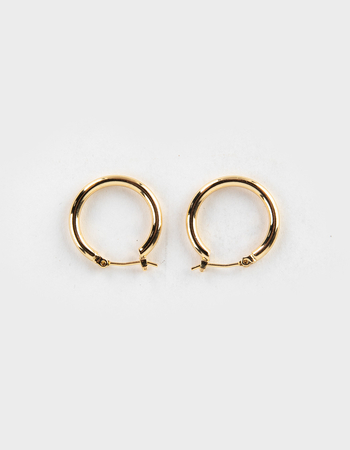 DO EVERYTHING IN LOVE 14K Gold Dipped Pin Catch Hoop Earrings Alternative Image