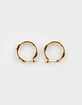DO EVERYTHING IN LOVE 14K Gold Dipped Pin Catch Hoop Earrings image number 2