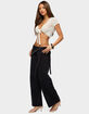 EDIKTED Button Foldover Low Rise Baggy Jeans image number 4