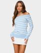 EDIKTED Lori Striped Off Shoulder Sweater image number 1