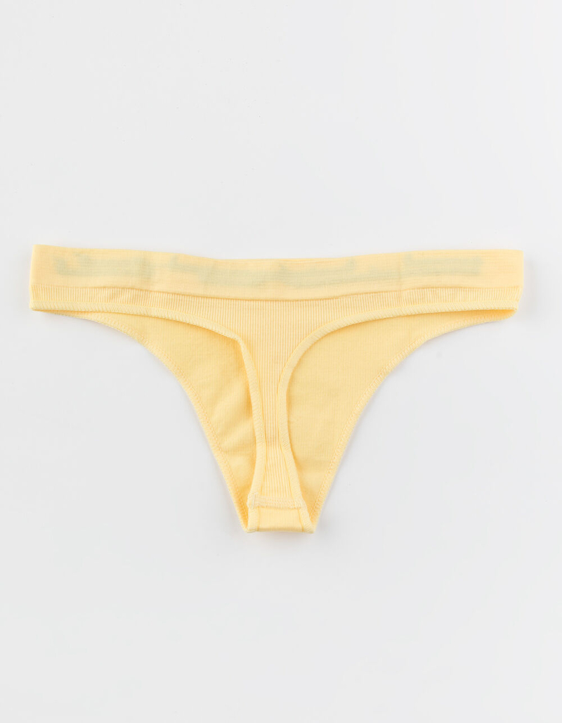 FULL TILT Seamless Yellow Thong image number 1