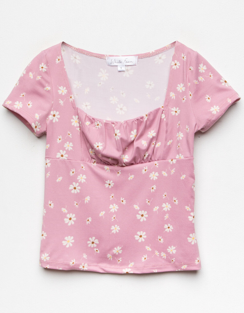WHITE FAWN Girls Pink Floral Emma Top image number 0