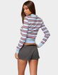 EDIKTED Brayden Striped Polo Sweater image number 3