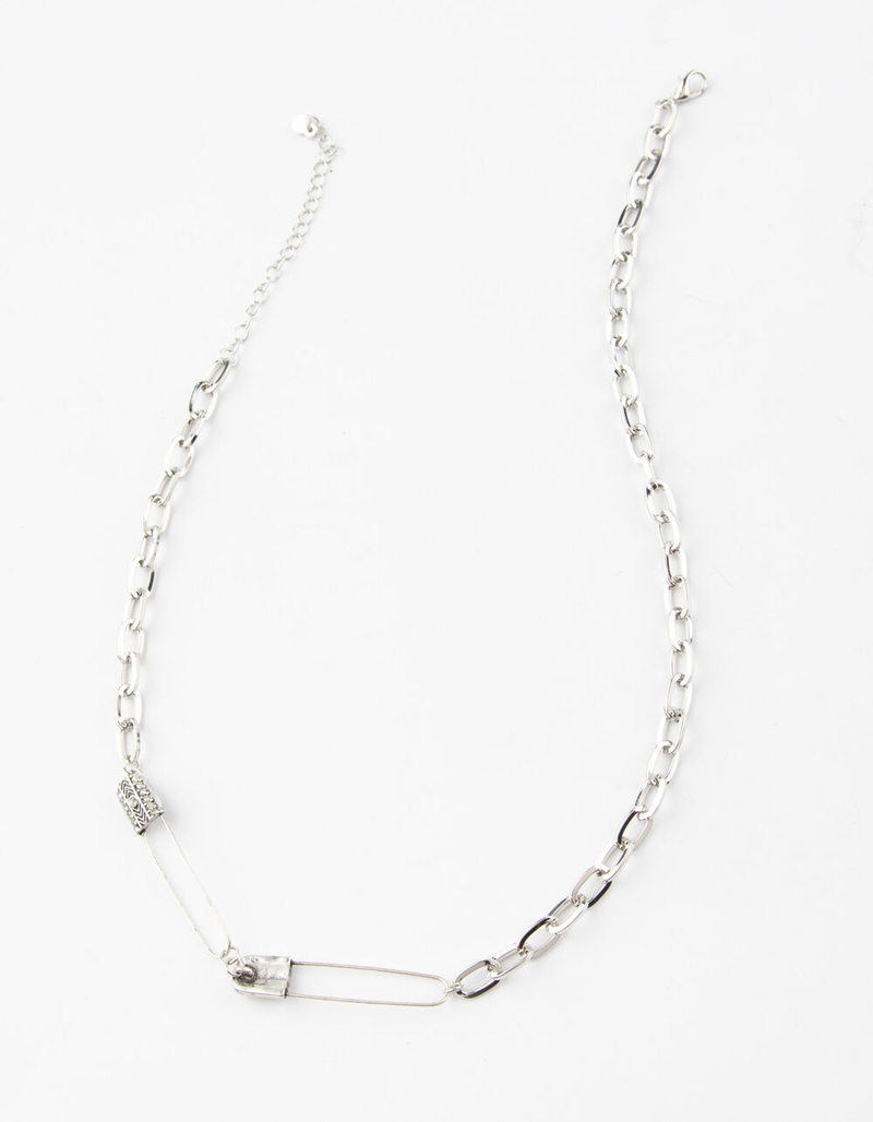 FULL TILT Safety Pin Link Necklace image number 0