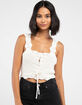 RSQ Lace Up Womens Crochet Cami image number 2