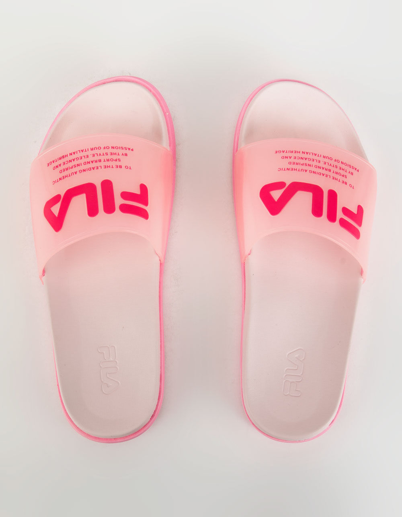 FILA Drifter Lux Womens Clear Pink Slide Sandals image number 1