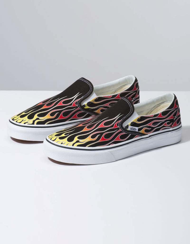 VANS Mash Up Flames Black & True White Slip-On Shoes image number 1