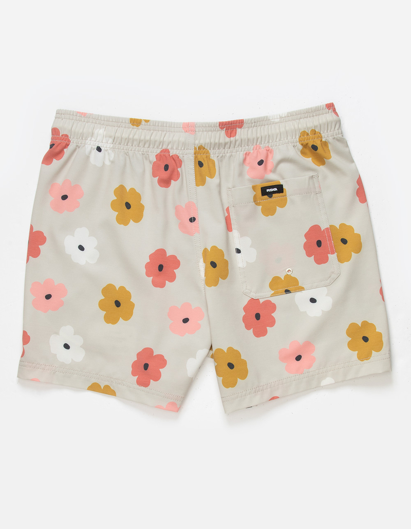 RSQ Mens Drawn Flowers 5" Swim Shorts image number 7
