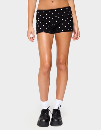 EDIKTED Chelsie Polka Dot Fold Over Shorts Primary Image