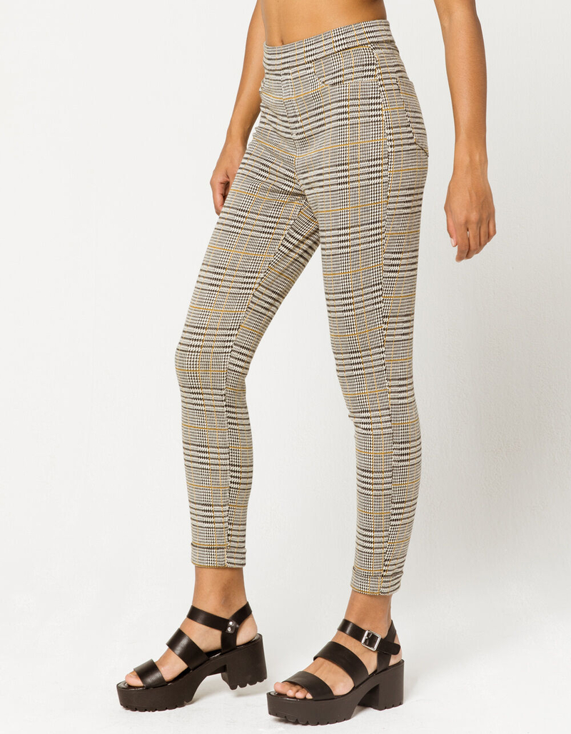 SKY AND SPARROW Plaid Womens Skinny Pants image number 3