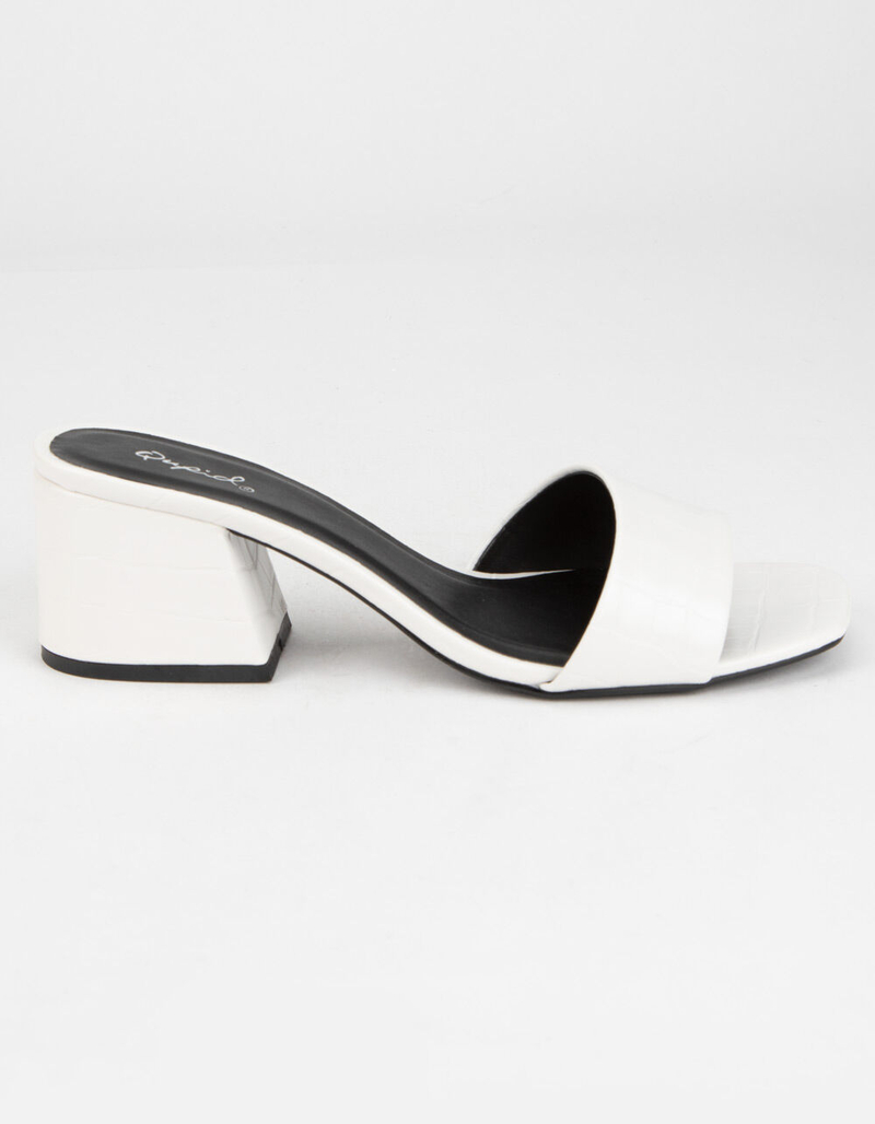 QUPID Crocodile Womens White Block Heels image number 0