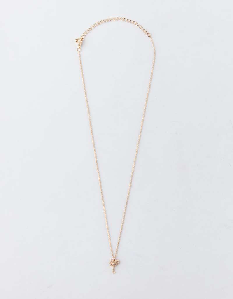 FULL TILT Palm Tree Gold Dainty Necklace image number 1