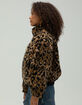 BDG Urban Outfitters Olive Leopard Print Womens Fleece Zip-Up Jacket image number 3