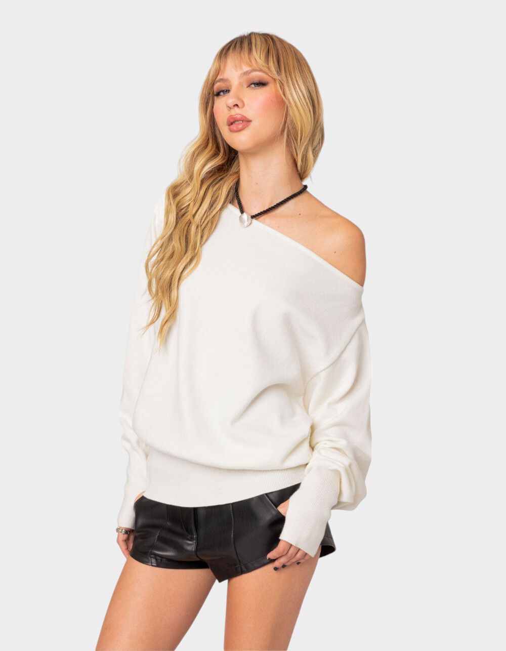 EDIKTED Off Shoulder Oversized Sweater - BEIGE | Tillys
