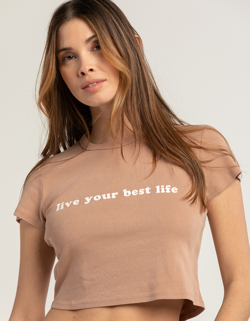 FULL TILT Live Your Best Life Womens Baby Tee image number 0