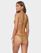 EDIKTED Gilda Faux Suede Triangle Bikini Top image number 3