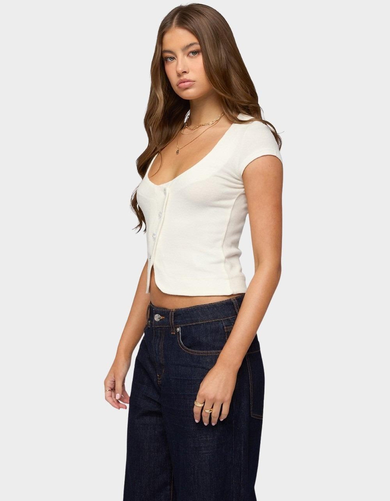 EDIKTED Blaunca Asymmetric Knit Top image number 1