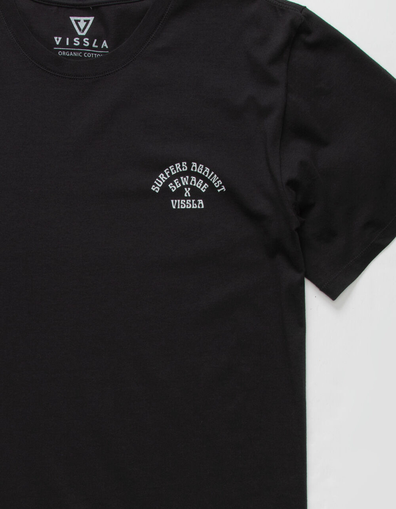 VISSLA Surfers Against Sewage Mens Black T-Shirt image number 3