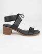 WILD DIVA Lace Up Block Black Womens Heeled Sandals image number 2