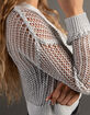 RSQ Womens Open Weave Sparkle Pullover Sweater image number 2