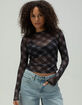 GUESS ORIGINALS Printed Mesh Womens Long Sleeve Top image number 1