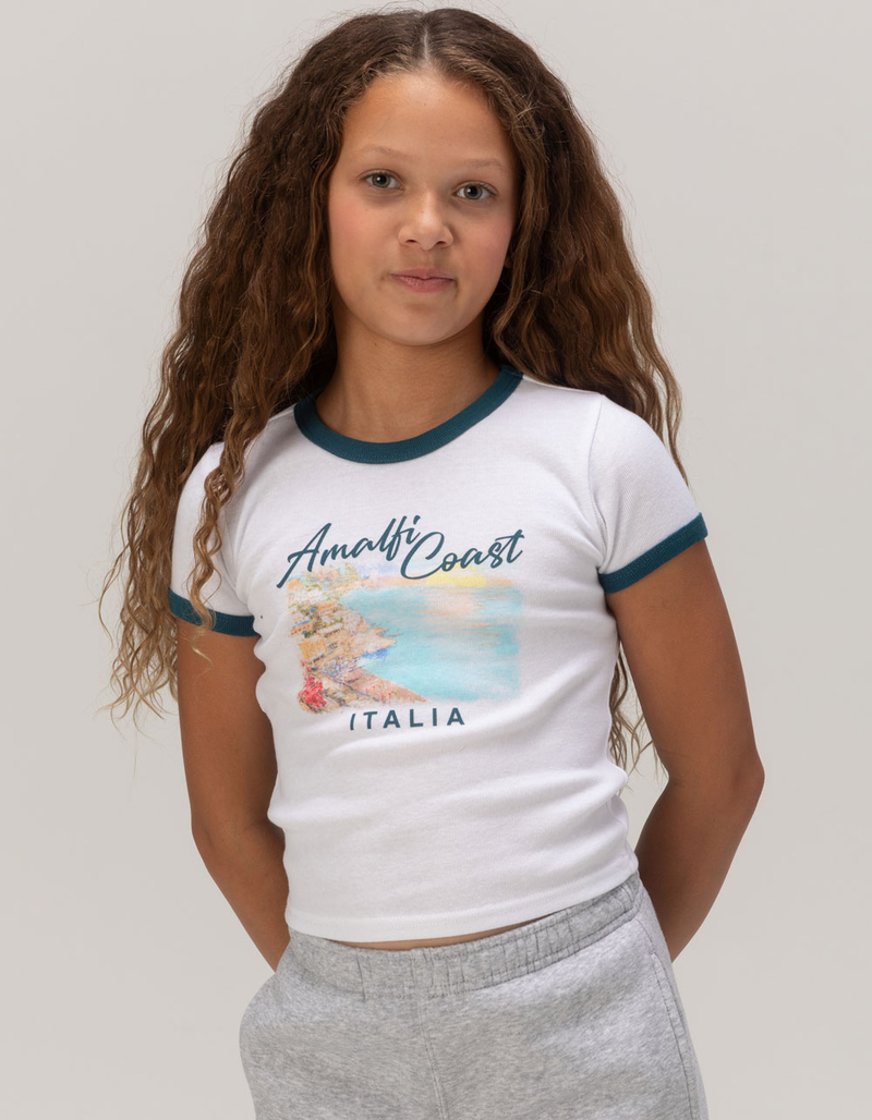 FULL TILT Amalfi Coast Girls Ringer Tee image number 2