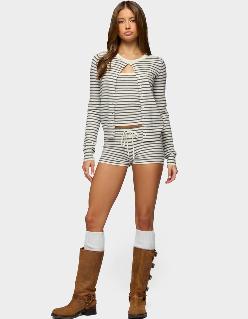 EDIKTED Lillian Striped Button Up Knit Cardigan image number 3