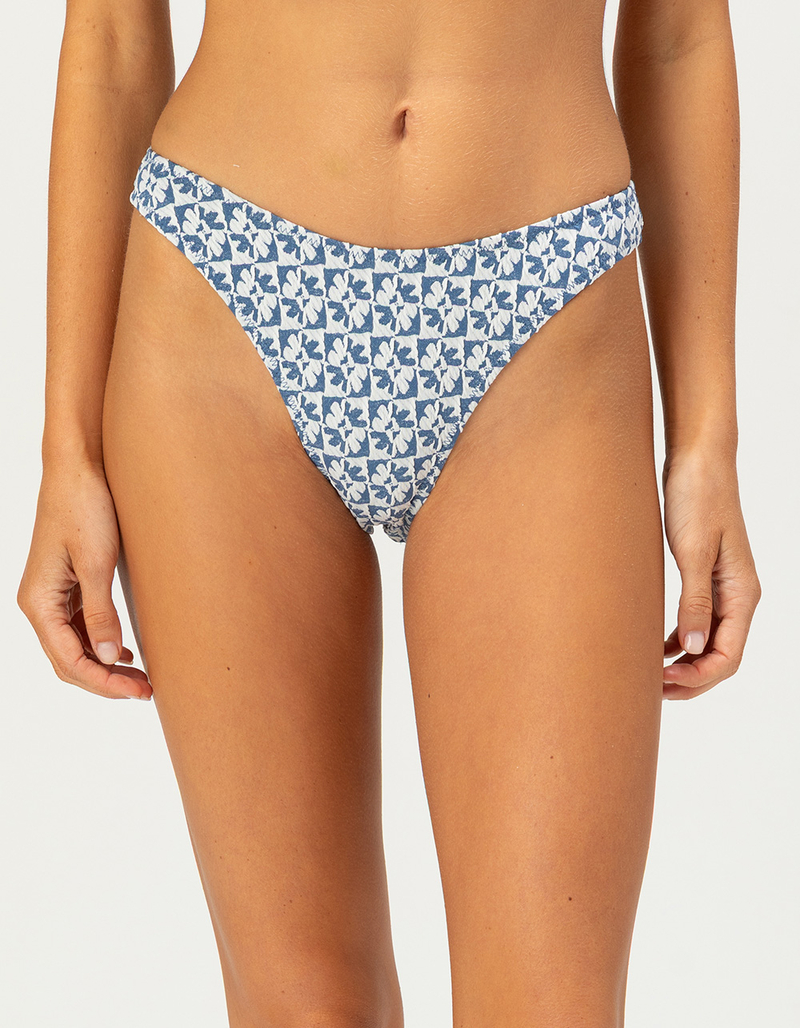 ROXY Hazy Dazy Textured High Leg Bikini Bottoms image number 1