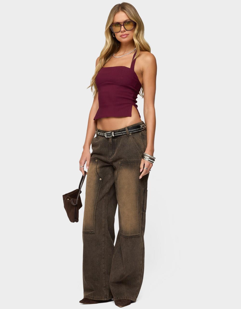 EDIKTED Ayla Low Rise Carpenter Jeans image number 4