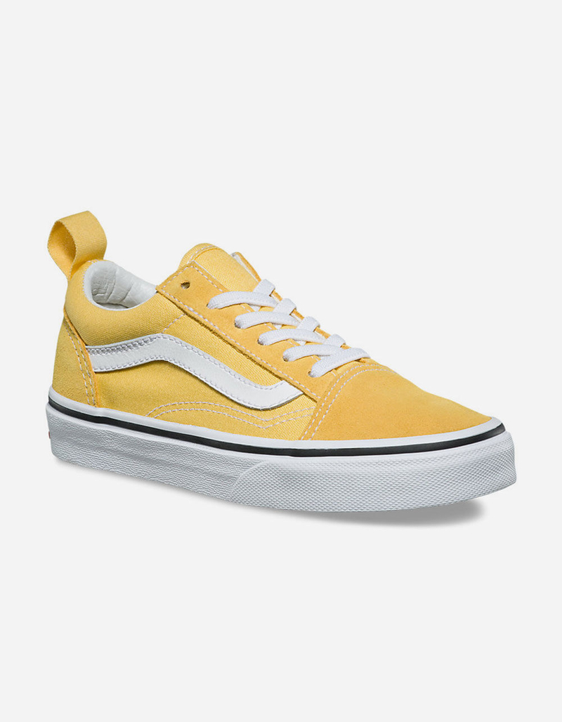 VANS Old Skool Elastic Lace Yellow & True White Kids Shoes image number 1