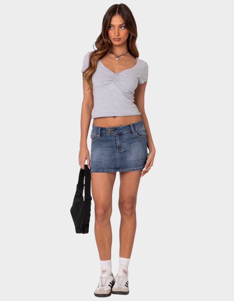 EDIKTED Ava V-Neck Ruched Top image number 2