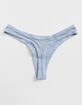 FULL TILT Rib High Leg Crystal Blue Thong image number 2