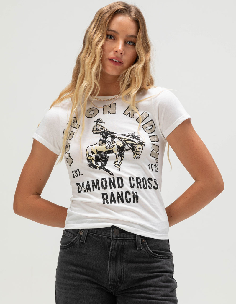 DIAMOND CROSS RANCH Long Live Rodeo Womens Baby Tee image number 0