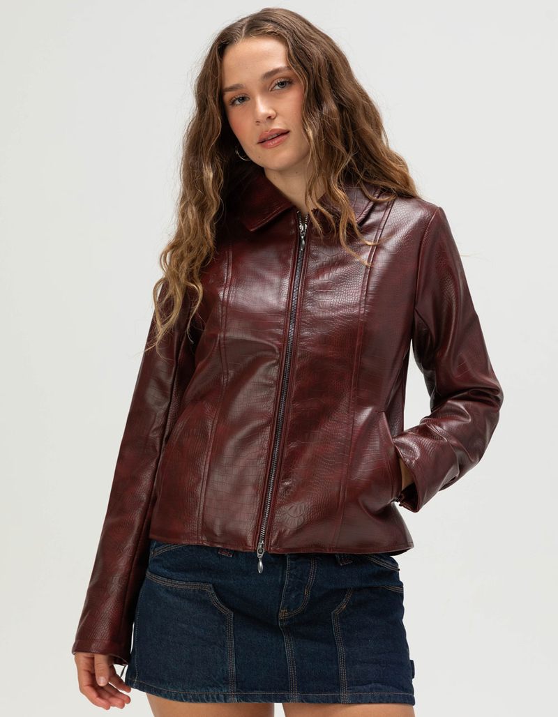 BDG Urban Outfitters Womens Fitted Faux Leather Jacket image number 4