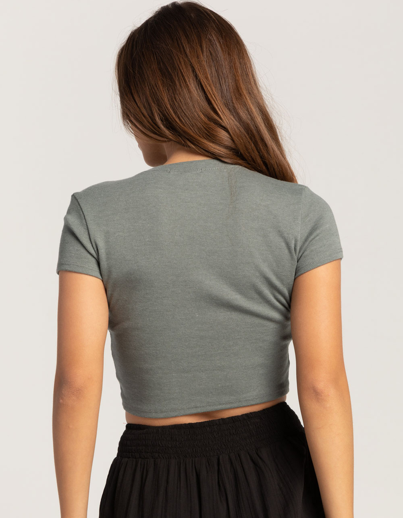 FULL TILT Puppy Bow Womens Baby Tee image number 3