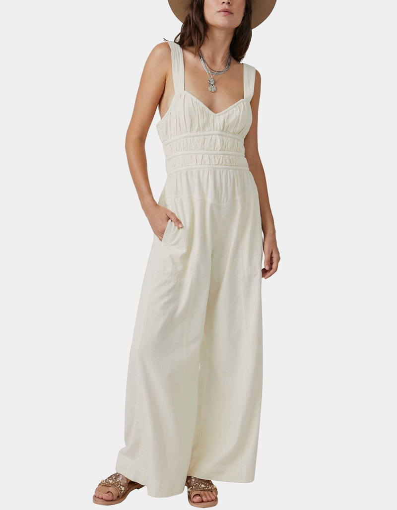 FREE PEOPLE After All Ruched One Piece Womens Jumpsuit WHITE Tillys