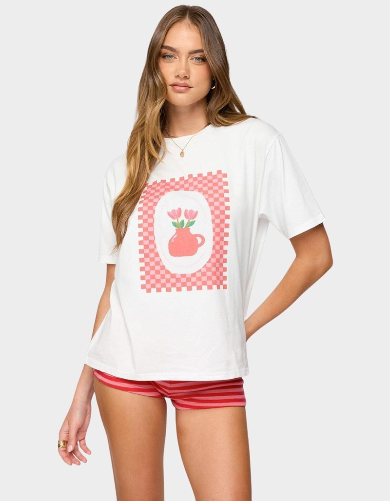 EDIKTED Flower Vase Oversized Tee image number 0