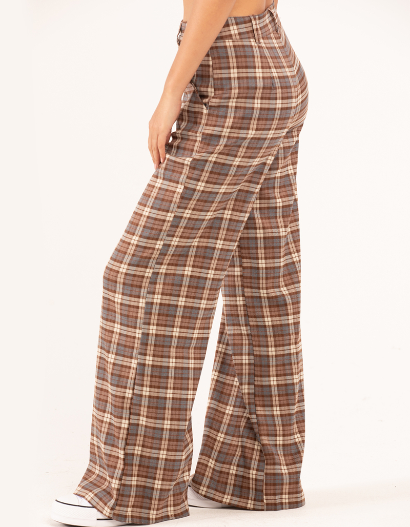 RSQ Womens Wide Leg Plaid Pants image number 2