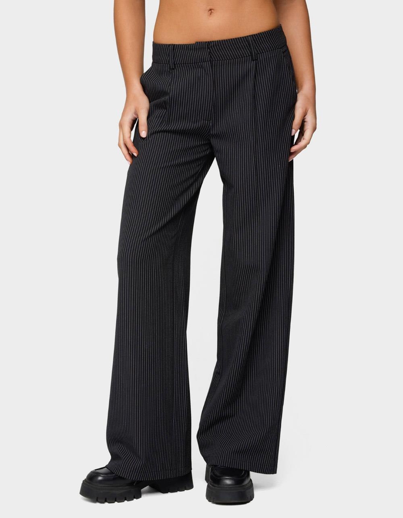 EDIKTED Pinstripe Tailored Straight Leg Pants image number 0