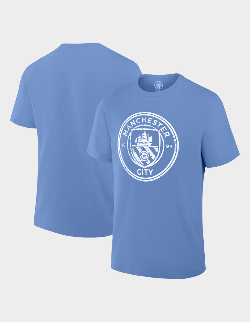 MANCHESTER CITY F.C. Logo Distressed Mens Tee image number 2