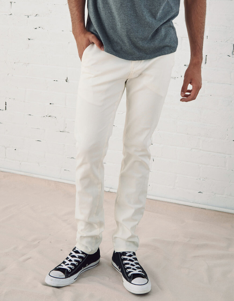 RSQ Mens Skinny Stretch Off White Chinos image number 1