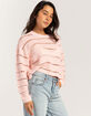 RSQ Womens Open Stitch Cropped Sweater image number 3