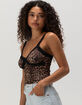 WEST OF MELROSE Leopard Lace Trim Mesh Womens Tank Top image number 3